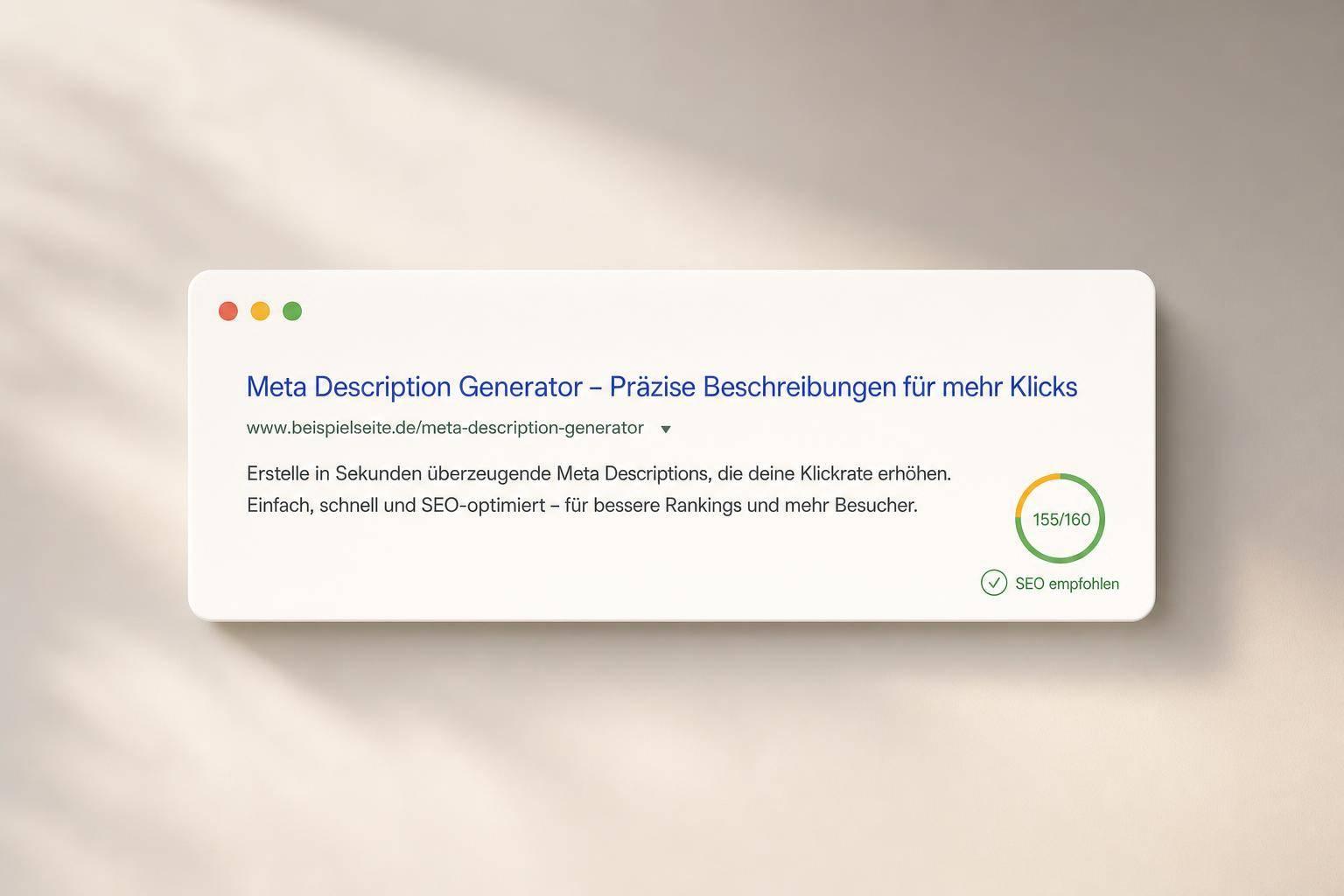Meta-Beschreibungs-Generator mit Top-SEO-Score.